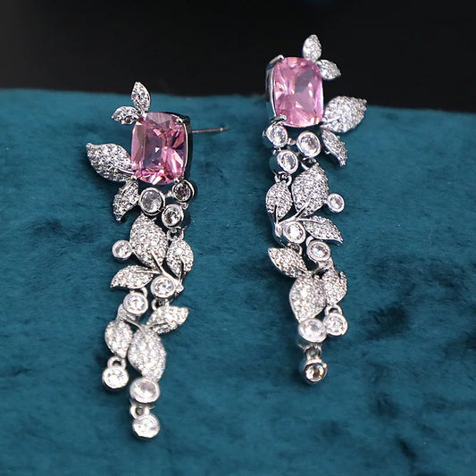 Bilincolor Micro Set  Zircon  Leaf Earrings for Women