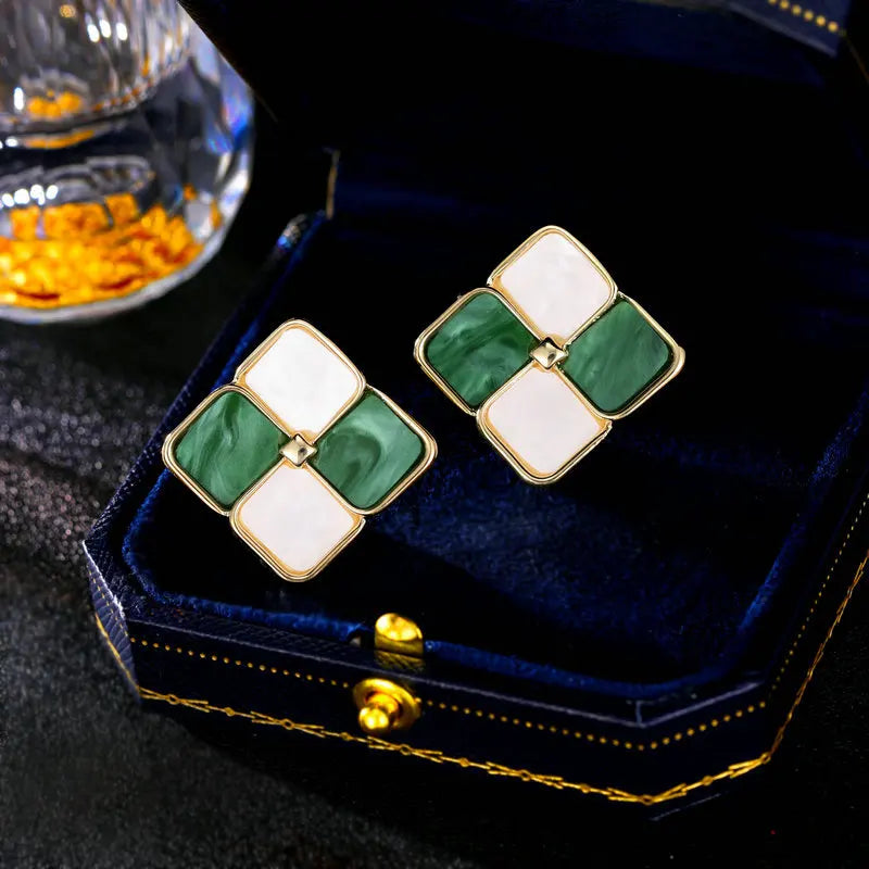 Bilincolor Geometric Color Block Earrings For Women