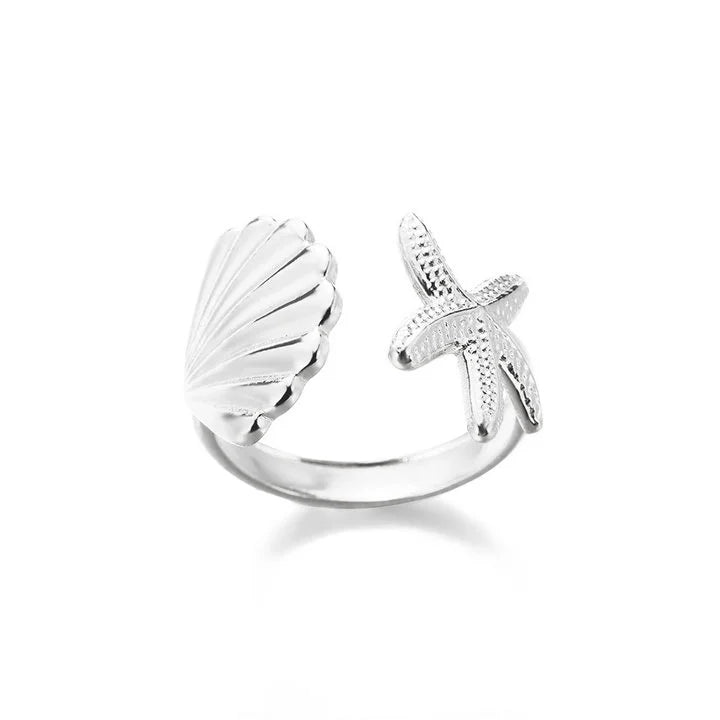 Summer Starfish Rings for Women Girls Opening Stainless Steel Ring 2024 Trend Female Beach Jewelry Daily Accessories anillos