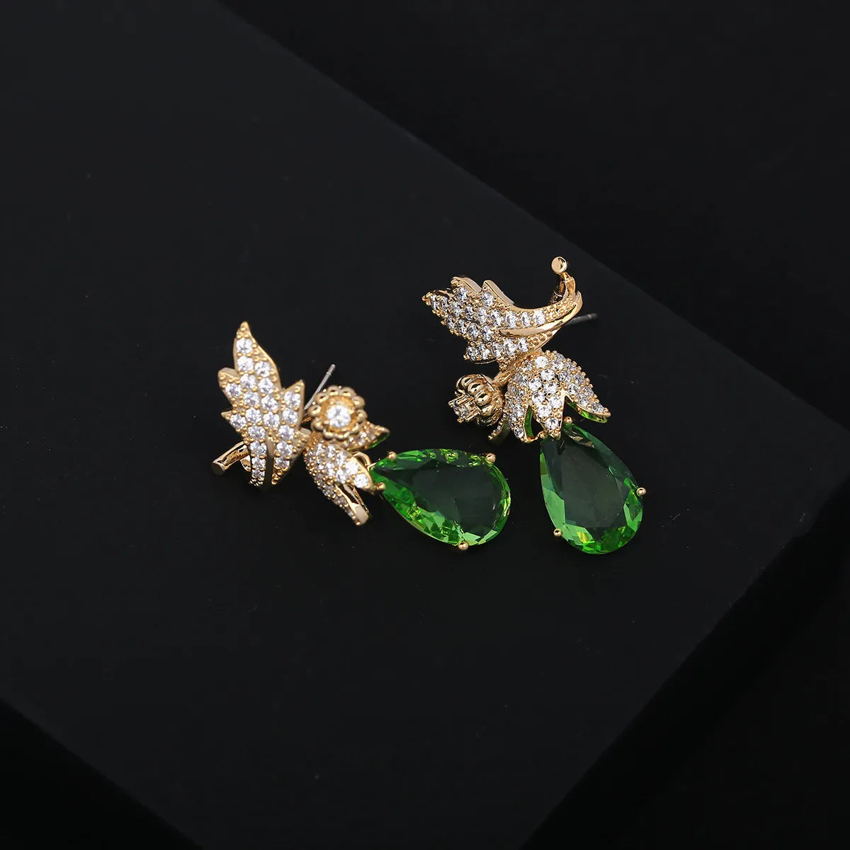 Luxury Zircon Flower Water Drop Earrings  For Women or Girls  Chrismas' Gift