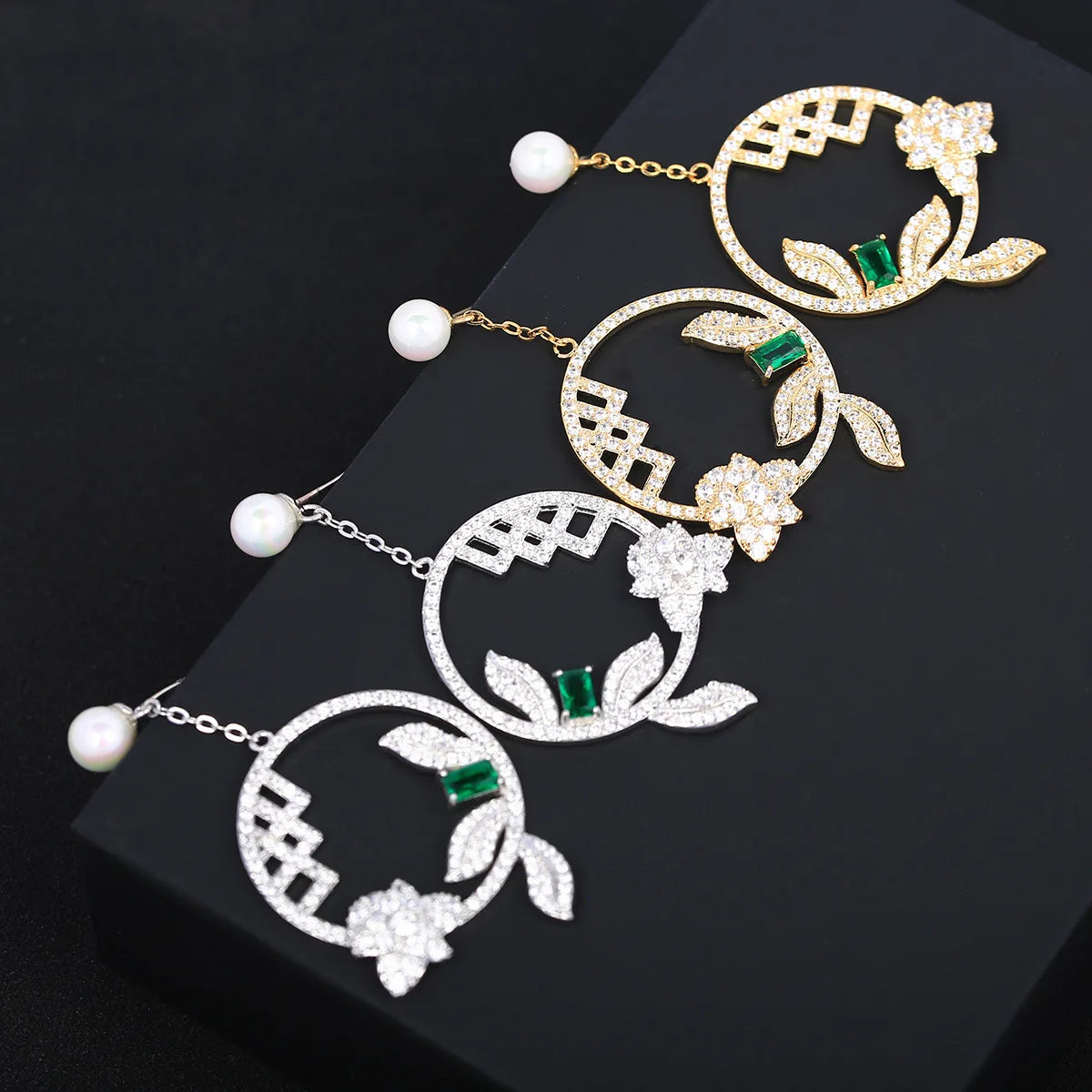 Luxury Flower Zircon Earrings For Women or Girls  Chrismas' Gift